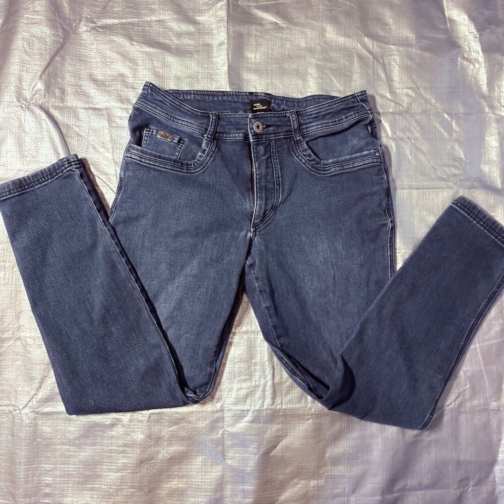 KUHL Denim Jeans Mens 34x32 Dark Wash Tapered Fit Articulated Outdoor Stretch
